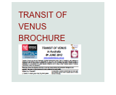 TRANSIT OF VENUS
BROCHURE
￼